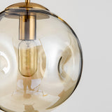 Modern Abstract Brass Clear Glass Globe Pendant Light Image - 10