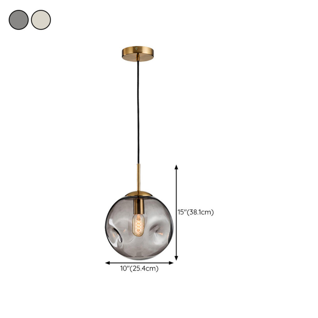 Modern Abstract Brass Clear Glass Globe Pendant Light 