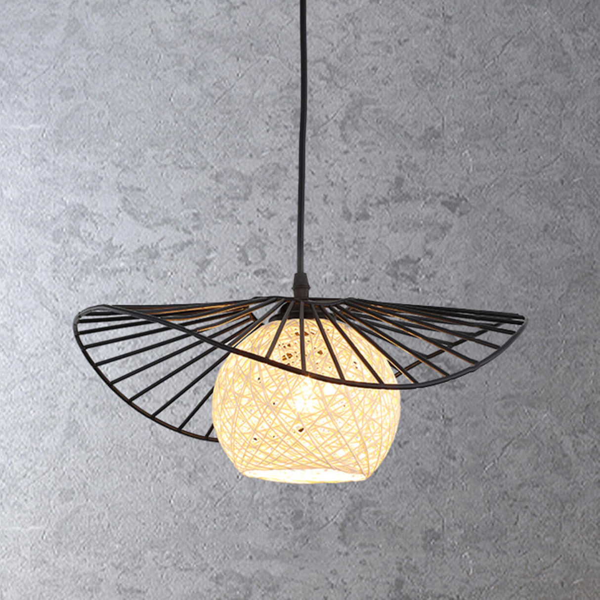 Modern Abstract Wireframe Woven Globe Pendant Light  Image - 18