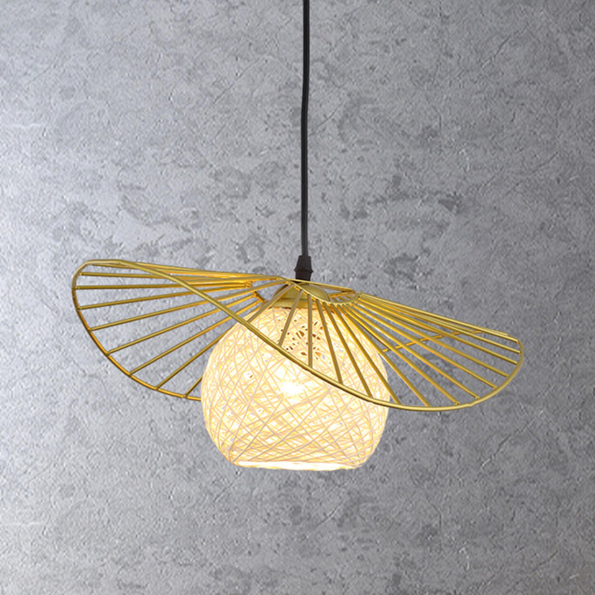 Modern Abstract Wireframe Woven Globe Pendant Light  Image - 19