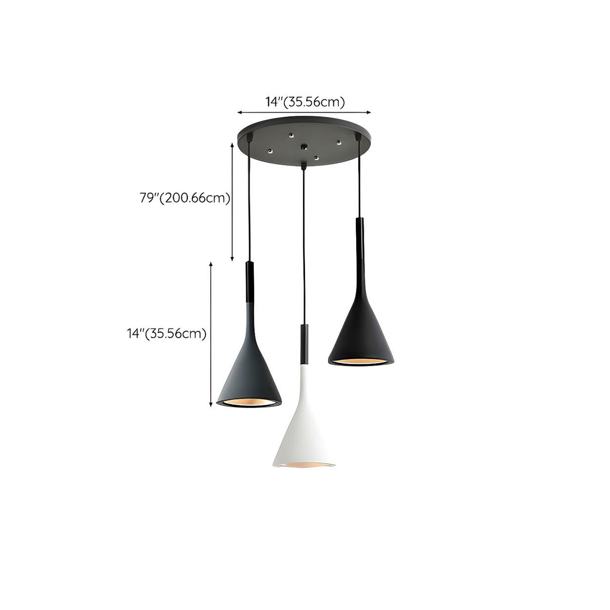 Modern Acrylic Cone Multicolor Bedroom Pendant Lights 