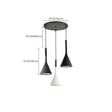 Modern Acrylic Cone Multicolor Bedroom Pendant Lights #size