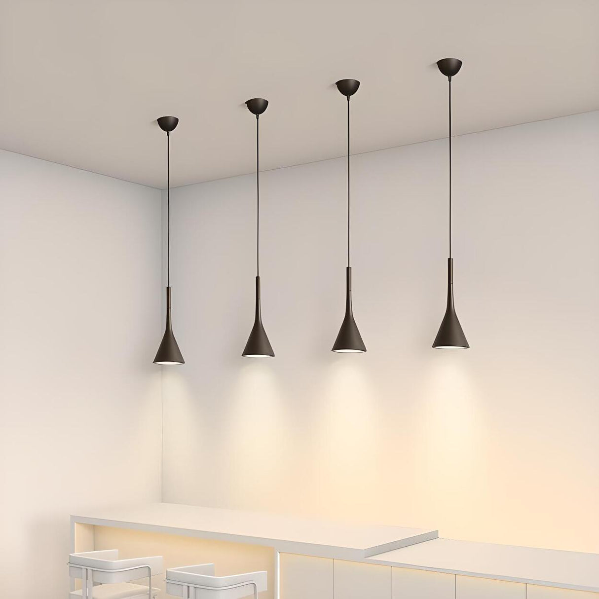 Modern Acrylic Cone Multicolor Bedroom Pendant Lights Image - 3