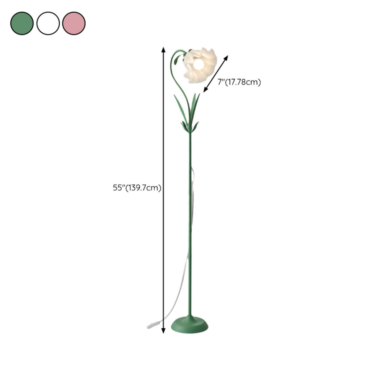 Modern Acrylic Flower Curved Metal Floor Lamp Image - 22