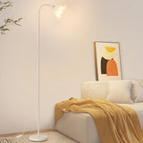 Modern Acrylic Flower Curved Metal Floor Lamp Image - 4