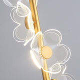 Modern Acrylic Flower LED Pendant Light Adjustable Cord Image - 12