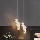 Modern Acrylic Flower LED Pendant Light Adjustable Cord Image - 4