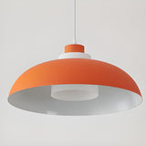 Modern Acrylic Orange Dome Pendant Light Flexible Length Image - 12