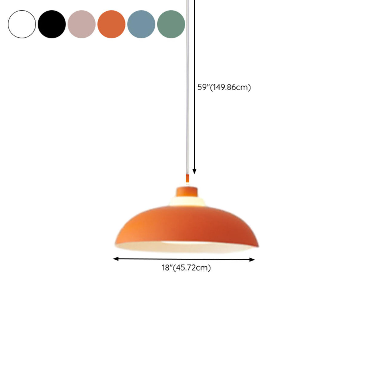 Modern Acrylic Orange Dome Pendant Light Flexible Length Image - 17