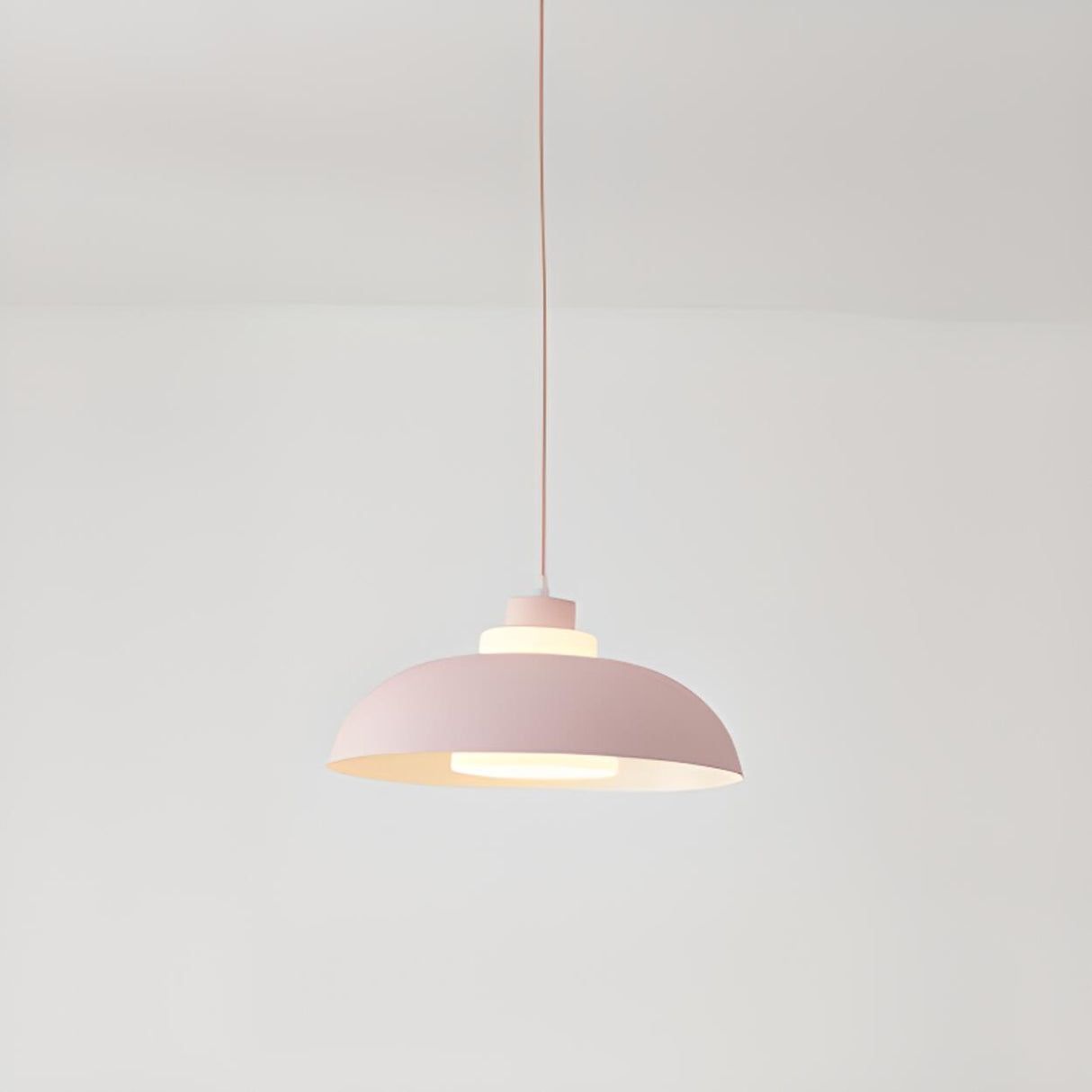 Modern Acrylic Orange Dome Pendant Light Flexible Length Image - 6