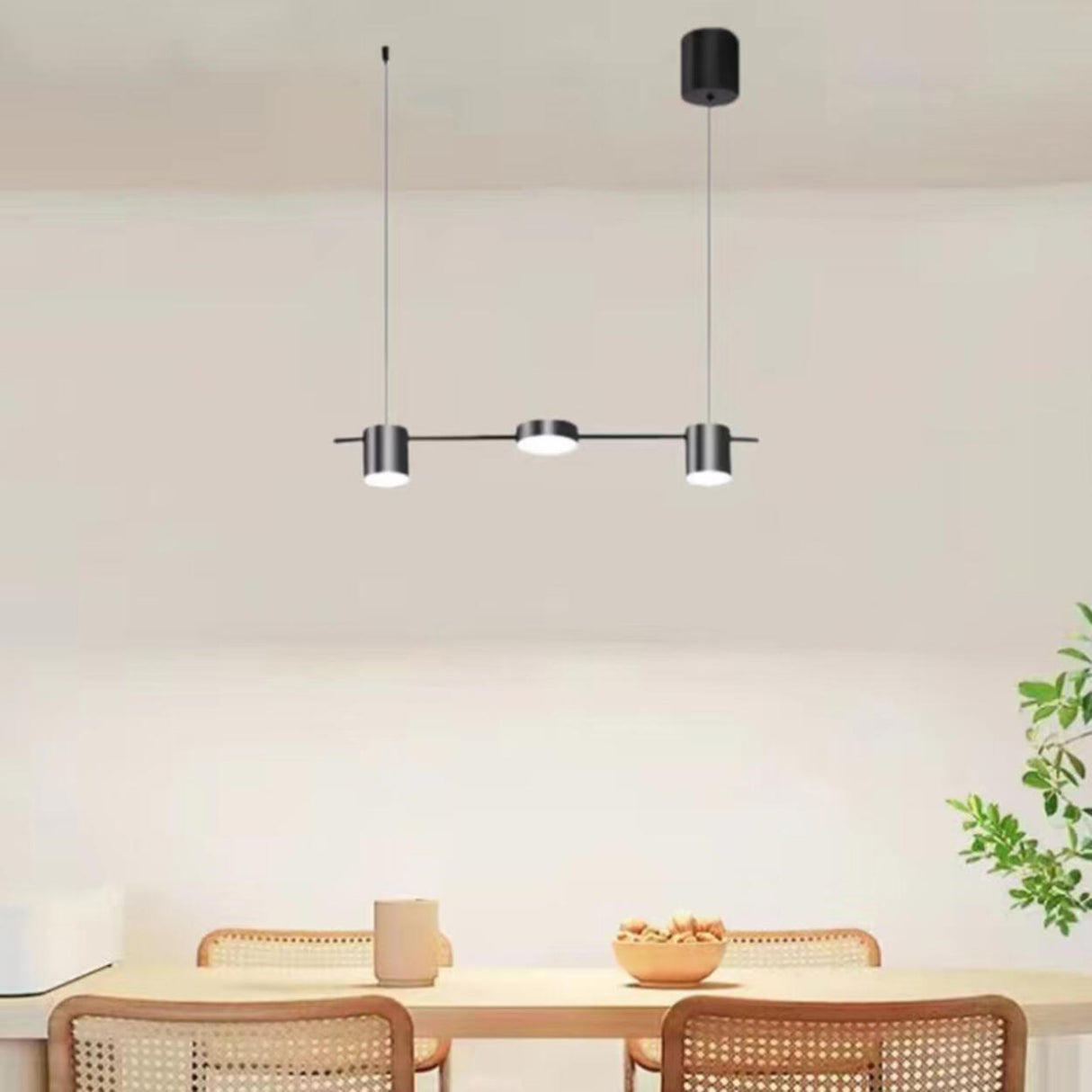 Modern Adjustable 3-Light Cylinder Island Pendant Light Image - 1