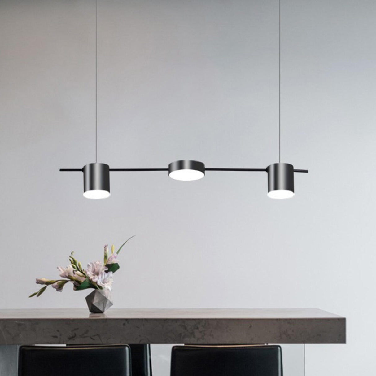 Modern Adjustable 3-Light Cylinder Island Pendant Light Image - 2