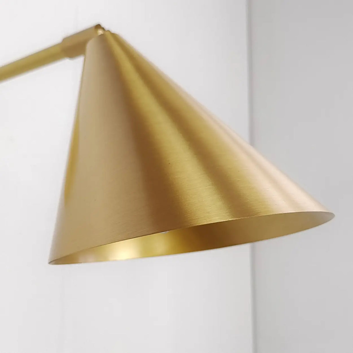 Modern Adjustable Arm Gold Cone Wall Sconce Image - 7