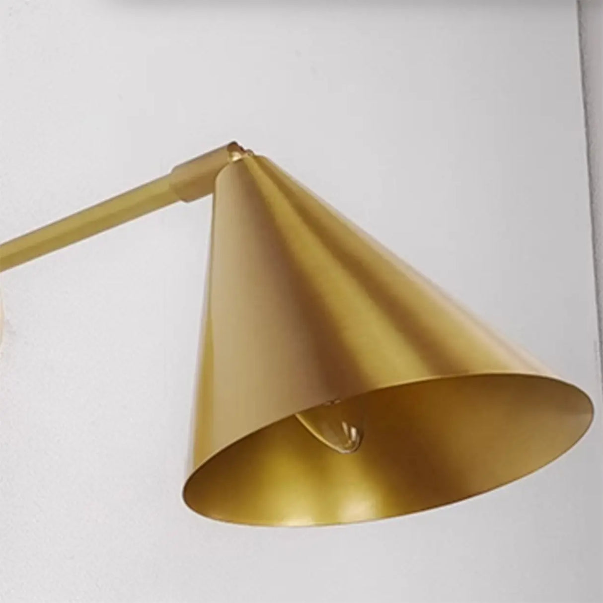 Modern Adjustable Arm Gold Cone Wall Sconce Image - 8