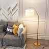 Modern Adjustable Barrel Gold Metal Floor Lamp Image - 2