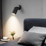 Modern Adjustable Black Cylinder Bedroom Wall Sconce Image - 1