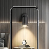 Modern Adjustable Black Cylinder Bedroom Wall Sconce Image - 13