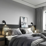 Modern Adjustable Black Cylinder Bedroom Wall Sconce Image - 15