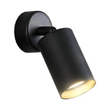 Modern Adjustable Black Cylinder Bedroom Wall Sconce Image - 7