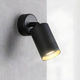 Modern Adjustable Black Cylinder Bedroom Wall Sconce Image - 8