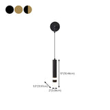 Modern Adjustable Black Dual Light Wall Sconce #size