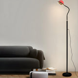 Modern Adjustable Blue Dome and Black Stand Floor Lamp Image - 4