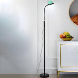 Modern Adjustable Blue Dome and Black Stand Floor Lamp Image - 5