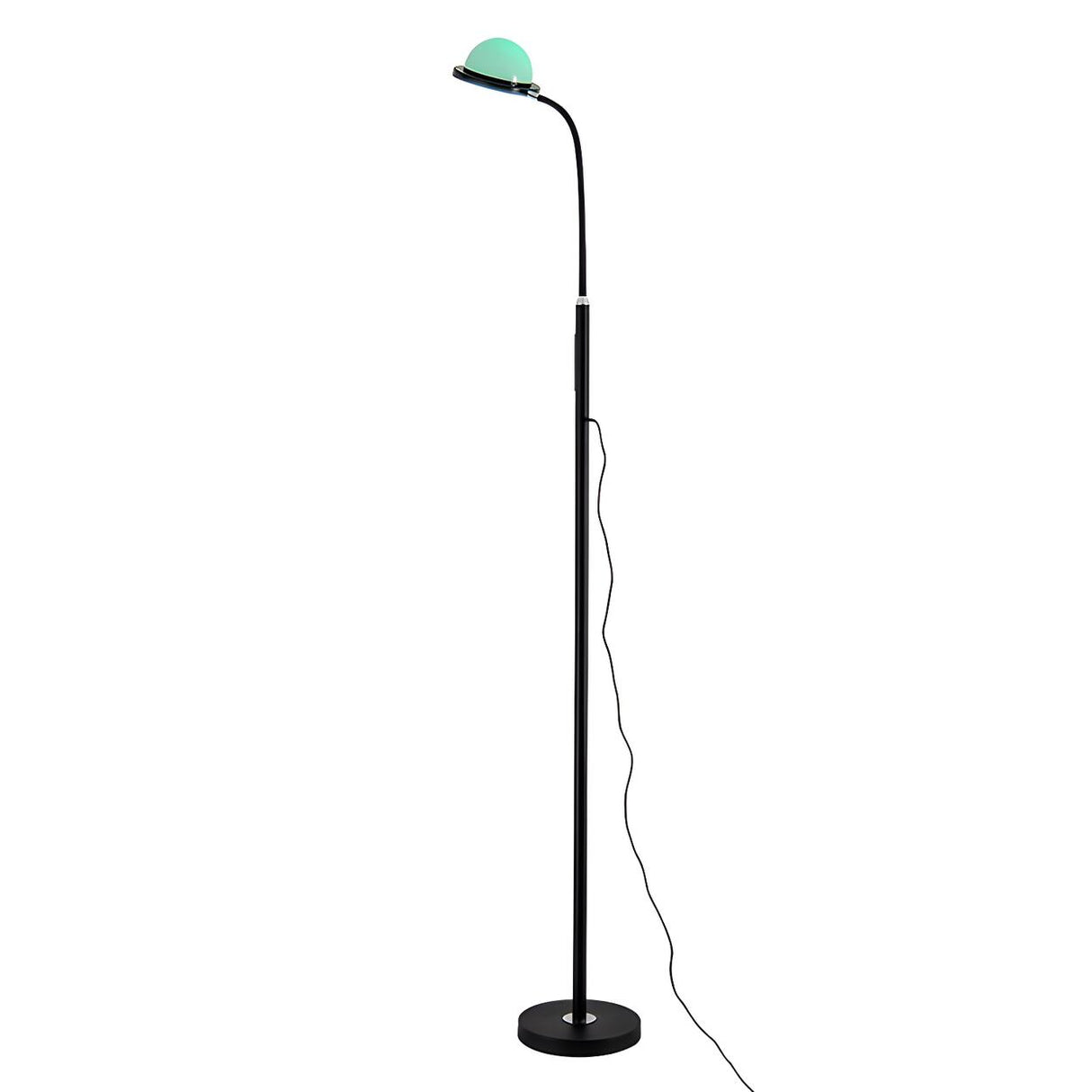 Modern Adjustable Blue Dome and Black Stand Floor Lamp Image - 6