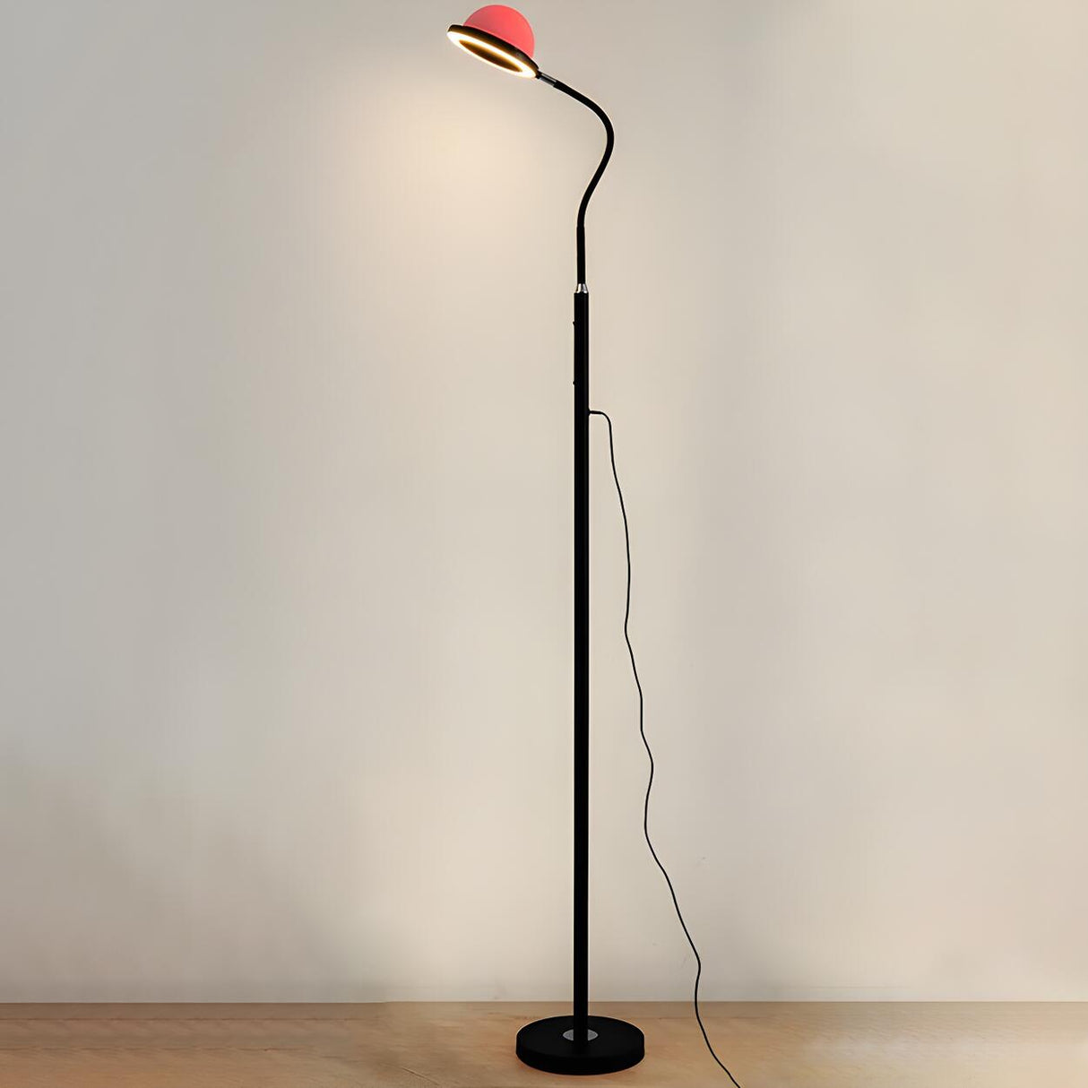 Modern Adjustable Blue Dome and Black Stand Floor Lamp Image - 7