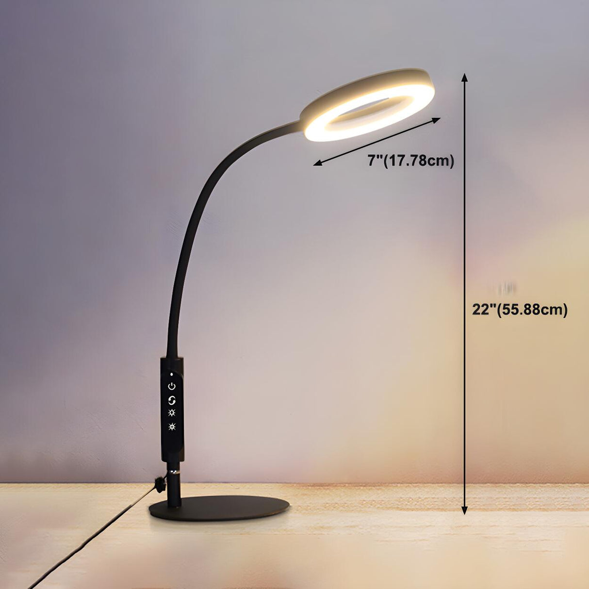 Modern Adjustable Brightness LED Circle Table Lamp 