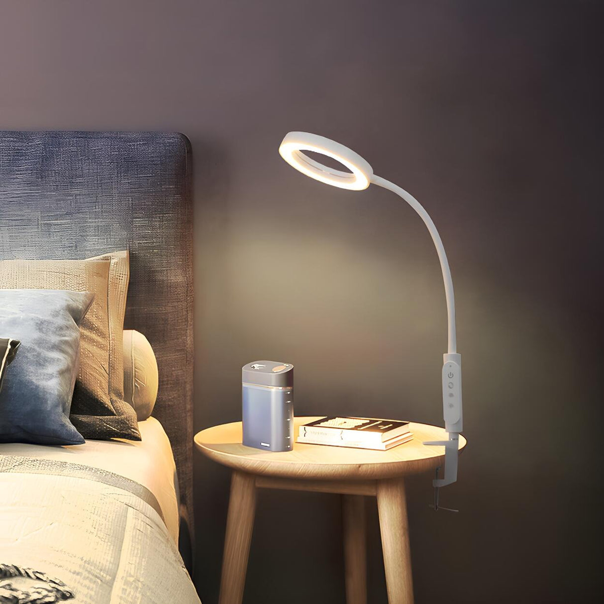 Modern Adjustable Brightness LED Circle Table Lamp Image - 4