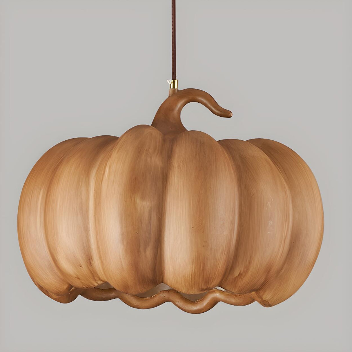 Modern Adjustable Brown Pumpkin Pendant Ceiling Lamp Image - 11