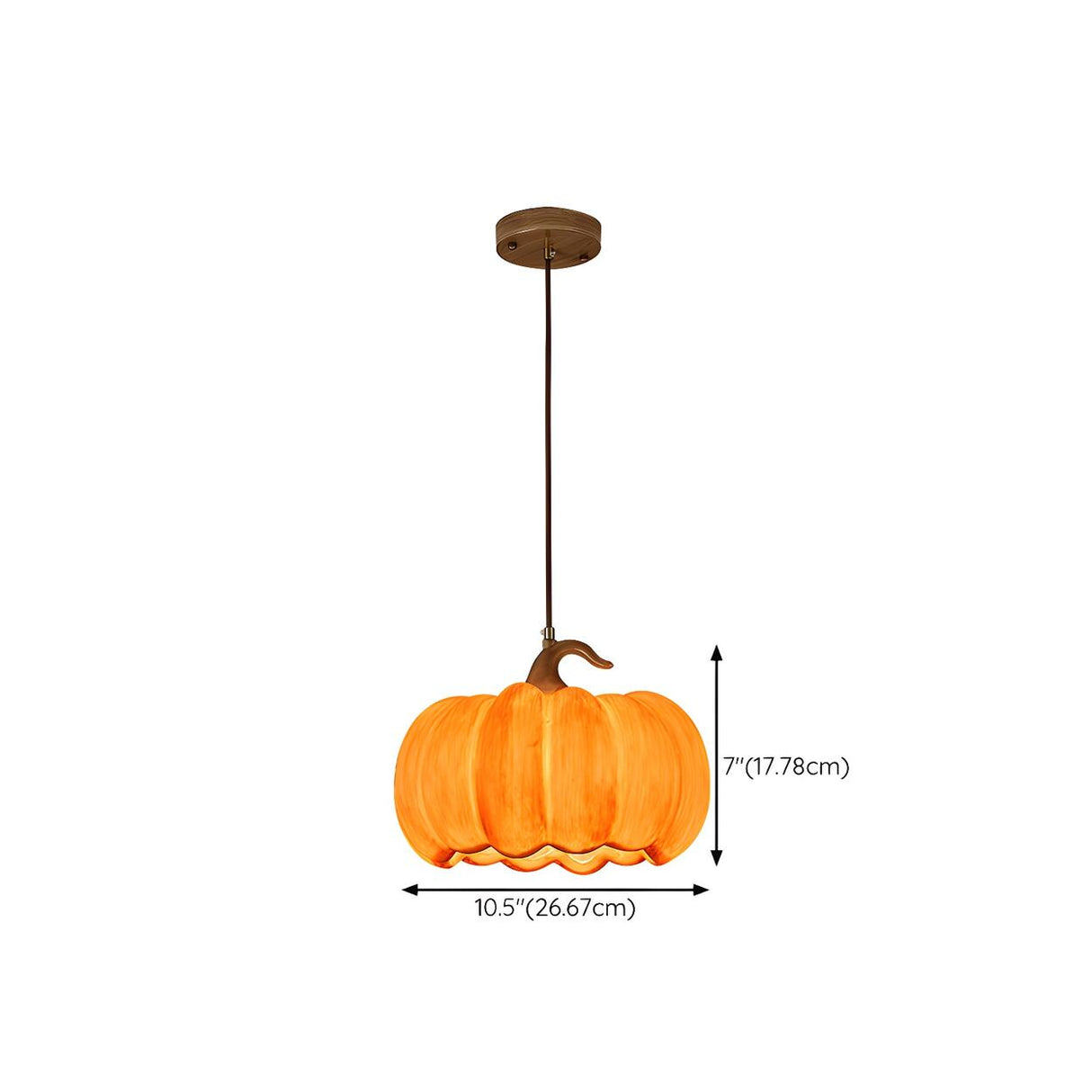 Modern Adjustable Brown Pumpkin Pendant Ceiling Lamp 