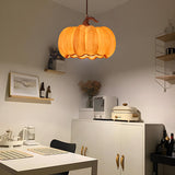 Modern Adjustable Brown Pumpkin Pendant Ceiling Lamp Image - 3