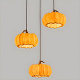 Modern Adjustable Brown Pumpkin Pendant Ceiling Lamp Image - 9