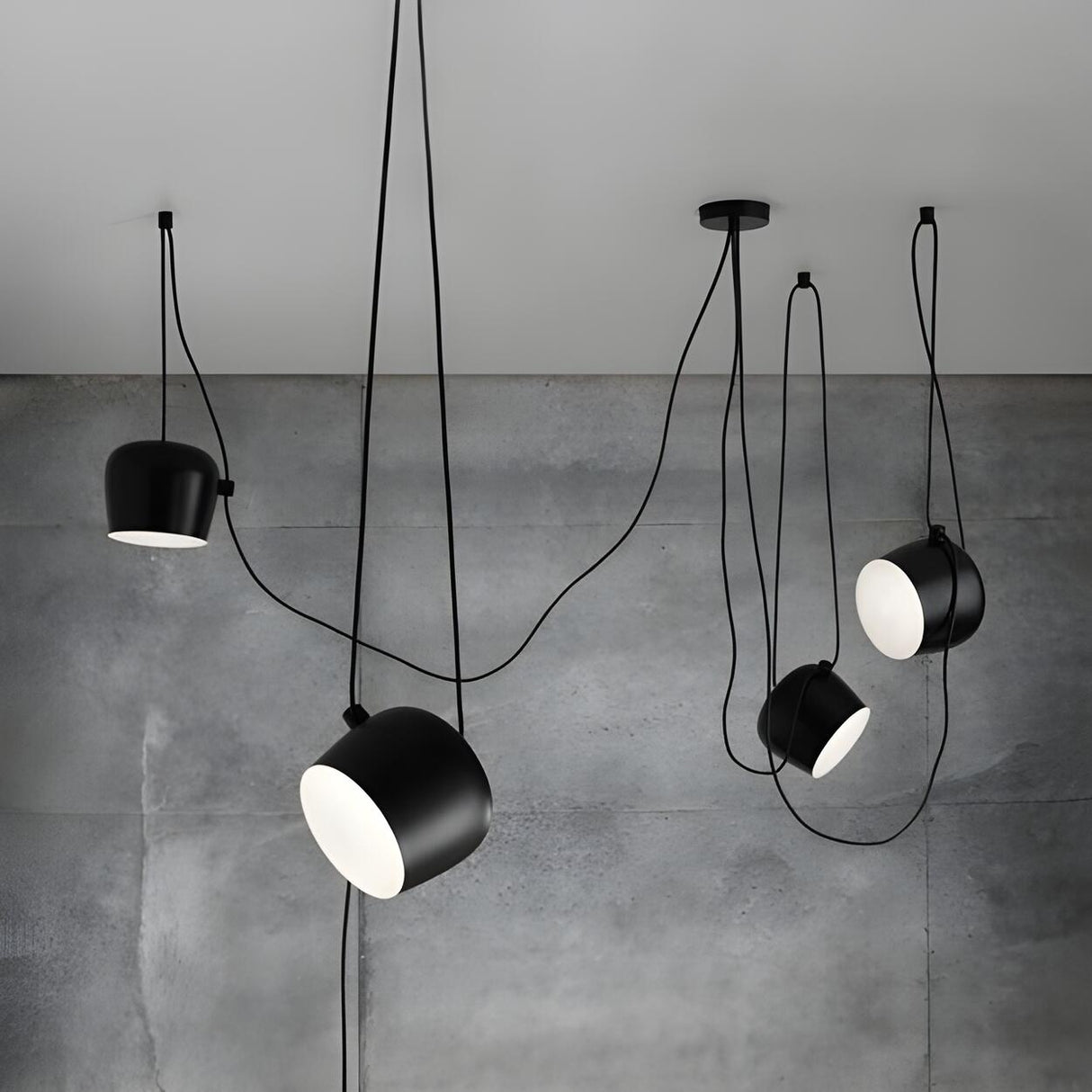 Modern Adjustable Cord Multi-Head Metal Swag Pendant Light Image - 6