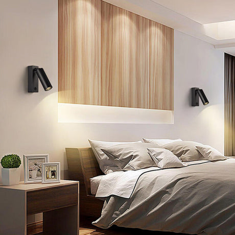 Modern Adjustable Cylinder Bedroom LED Wall Sconce Image - 2