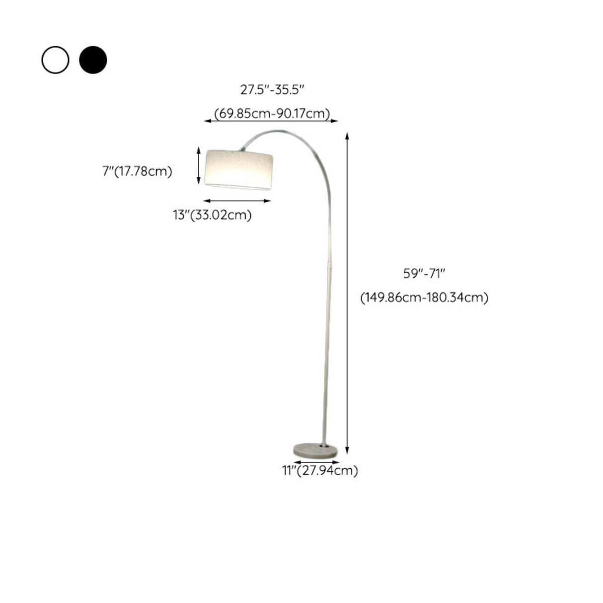 Modern Adjustable Drum and Arc Metal Floor Lamp Image - 13