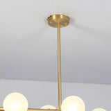 Modern Adjustable Glass Globe Gold Island Cluster Light Image - 9