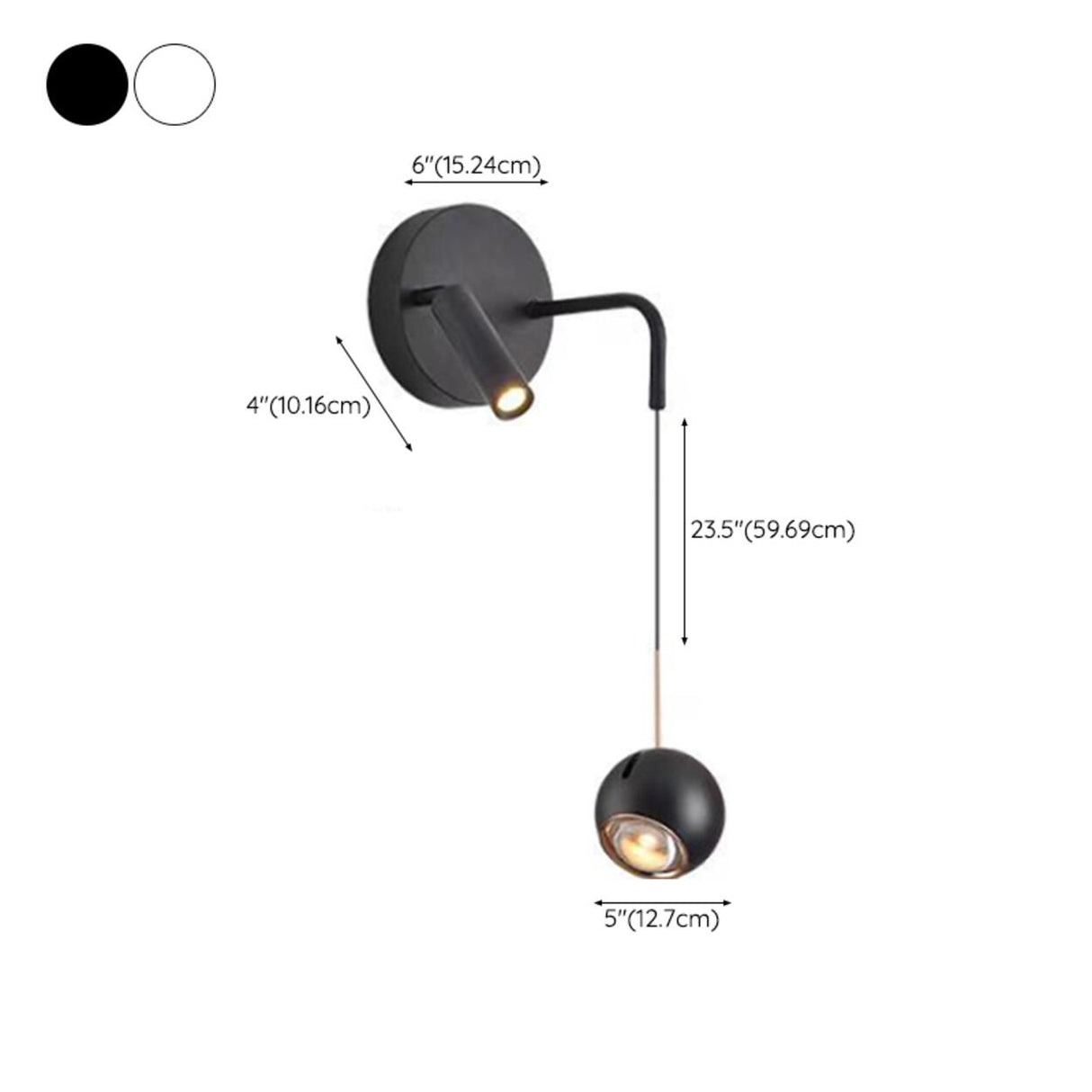 Modern Adjustable Globe Dual Light Pendant Wall Sconce Image - 14