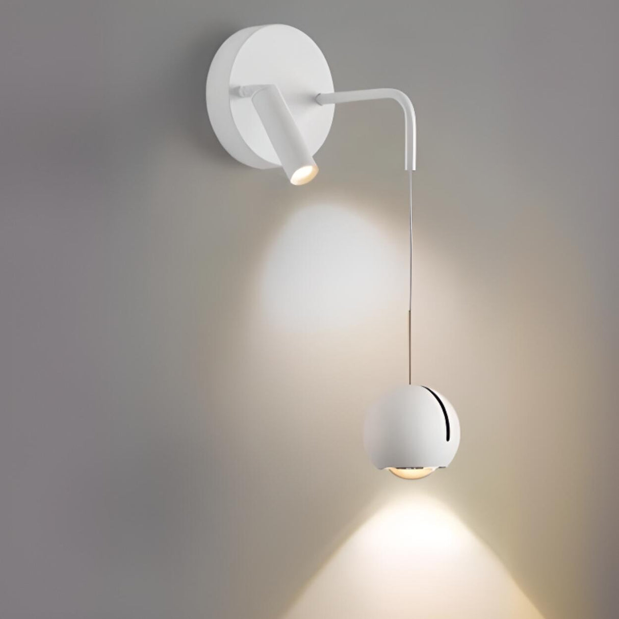 Modern Adjustable Globe Dual Light Pendant Wall Sconce Image - 7