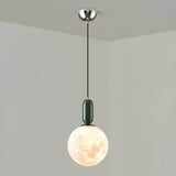 Modern Adjustable Hanging Globe Moon Pendant Light Image - 10