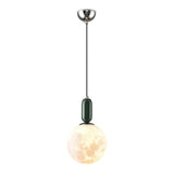 Modern Adjustable Hanging Globe Moon Pendant Light Image - 5