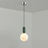 Modern Adjustable Hanging Globe Moon Pendant Light Image - 7