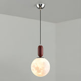 Modern Adjustable Hanging Globe Moon Pendant Light Image - 9