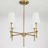 Modern Adjustable Height Branching Brass Fabric Chandelier Image - 11