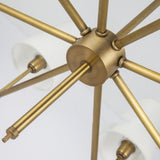 Modern Adjustable Height Branching Brass Fabric Chandelier Image - 13