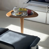 Modern Adjustable Height Brown Triangular Wood Side Table Image - 9