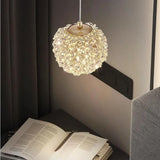 Modern Adjustable Height Clear Crystal Ball Pendant Light Image - 1