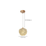 Modern Adjustable Height Clear Crystal Ball Pendant Light #size